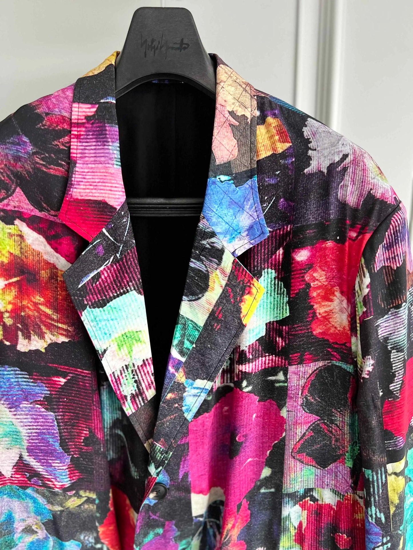 TOP-YAMAMOTO's original design, "Flower Encyclopedia", floral trench coat designer, Sangcan Silk Coat