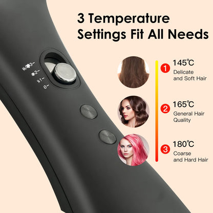 Hatteker Electric Hot Air Comb Styling Comb for Women Anion Heating Hair Straightening Brush for Straight And Curly Hair