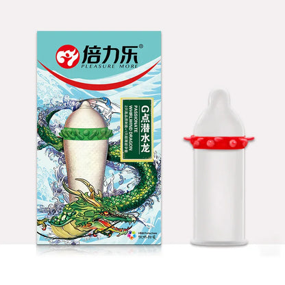 Ultra-Thin Lubricated Condoms Large Particles Ribbed Dotted Granular Passionate Contracepation Sex Toys for Men Penis Sleeves