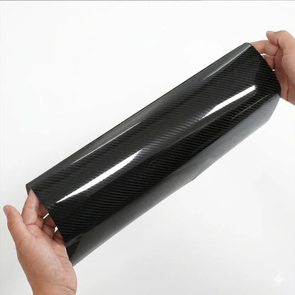Glossy PET 6D Carbon Fiber Black Car Vinyl Wrap Film Self Adhesive Carbon Fiber Car Roof Color Change Decor Film Air Bubble Free