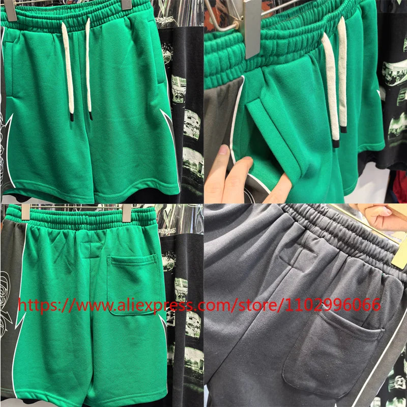 Real Photo Men's High Quality GOD High Street SPEED Shorts Streetwear Elastic Waist Drawstring Casual Sports Pants in Stock