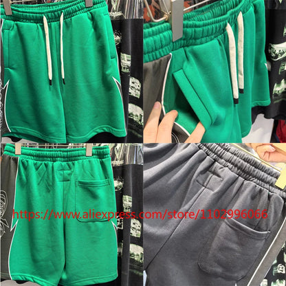 Real Photo Men's High Quality GOD High Street SPEED Shorts Streetwear Elastic Waist Drawstring Casual Sports Pants in Stock
