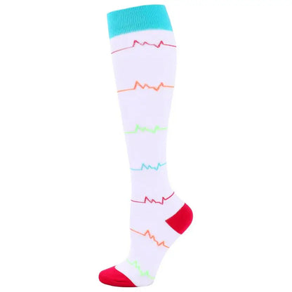 58 Styles Compression Socks 30 Mmhg Heart Star Stripe Socks New Unisex Golfs Tube Thigh Men Outdoor Long Pressure Stockings