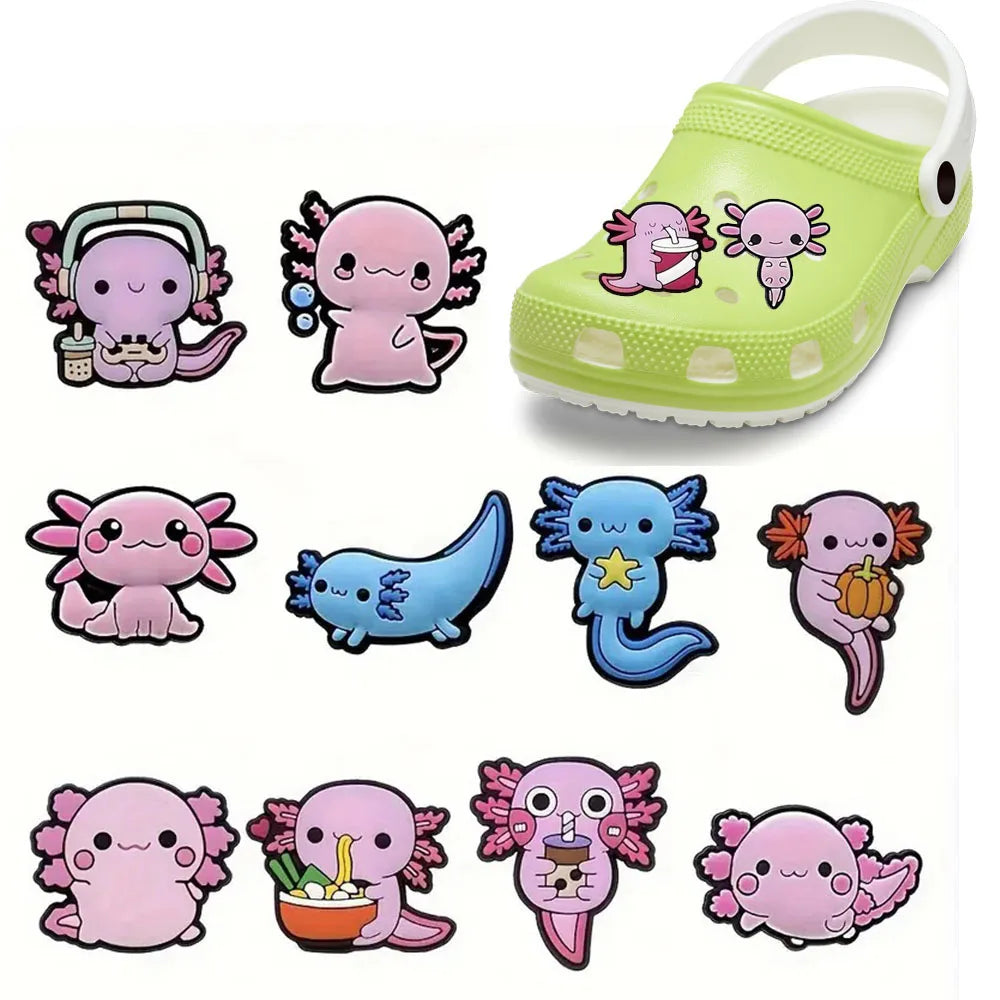 12-100pcs Pink Salamander Shoe Charms For Sandals,Shoe Decoration Accessories Shoe Pins Great Gift For Men Wom