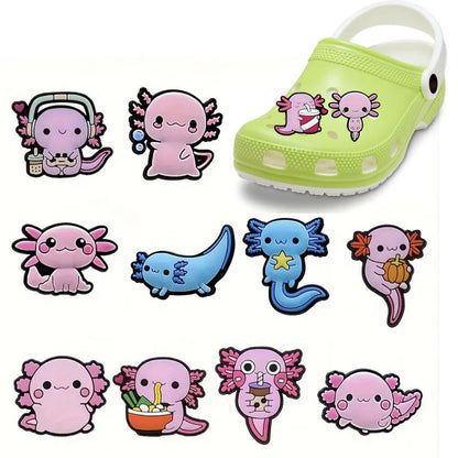 12-100pcs Pink Salamander Shoe Charms For Sandals,Shoe Decoration Accessories Shoe Pins Great Gift For Men Wom