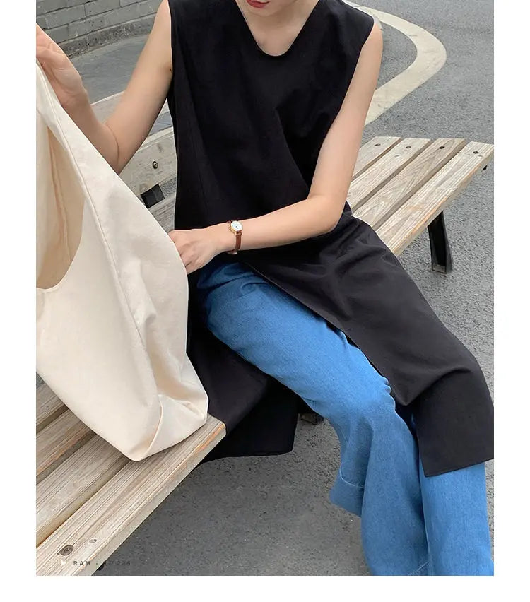Simple Style Mid-Length V-Neck Women's Dress Knee-Covering Summer Cotton Linen A-Line Skirt Casual City Walk Dress