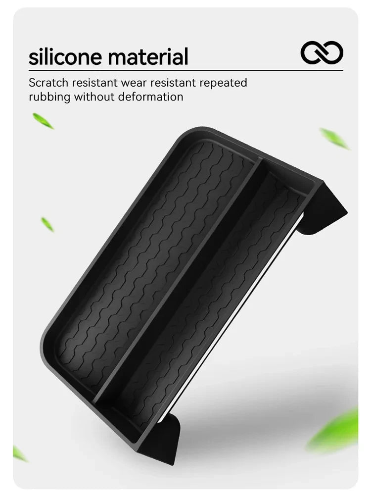 For BYD Shark 6 2024 2025 Car Behind Instrument Screen Silicone Storage Box Phone Holder Anti-slip Organizer Box Car Accessories