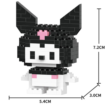 Cartoon Anime Hello Kitty Panda Refrigerator Magnet Blocks Kuromi My Melody Cinnamoroll Building Blocks Toy Kids Birthday Gift