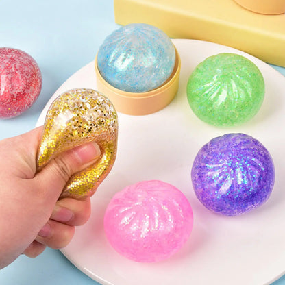12pcs Small Colorful Dumpling Squishes Stress Balls Fidget Sensory Toys Simulation Food Squishies Bun Squeeze Dough Ball Gifts