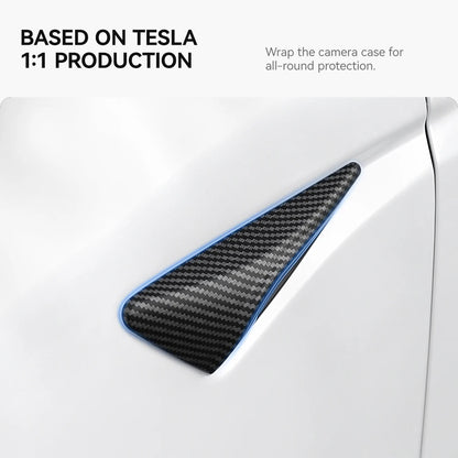 YZ Turn Signal Camera Trim Cover forTesla Model3Y 202-2026 Accessories Side Leaf Board Protector ABS Matte Carbon Fiber Pattern