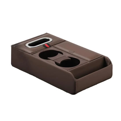 Car Armrest Storage Box Heightening Pad Tissue Box Water Cup Holder Multifunctional Car Storage Box Luxury Console Armrest Pad