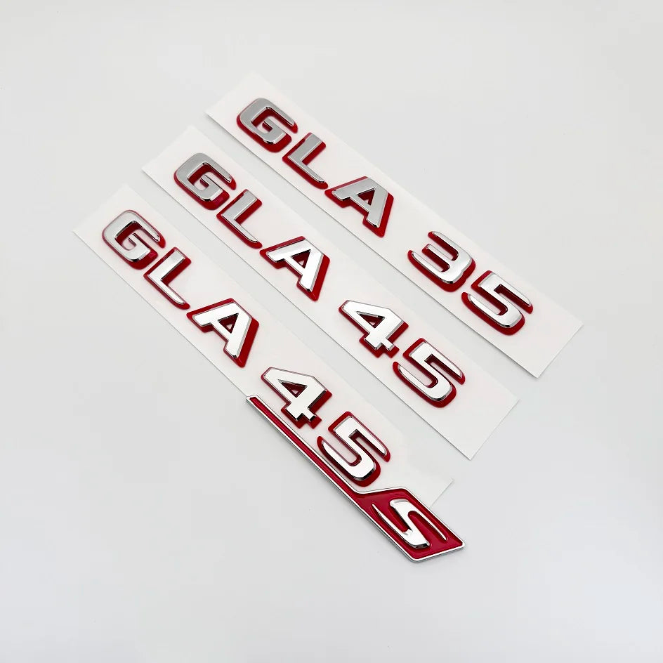 2024 New style Two tone Letters Numbers GLA35 GLA45 GLA45S Turbo 4matic+ for Car Fender Trunk Rear X156 Sticke
