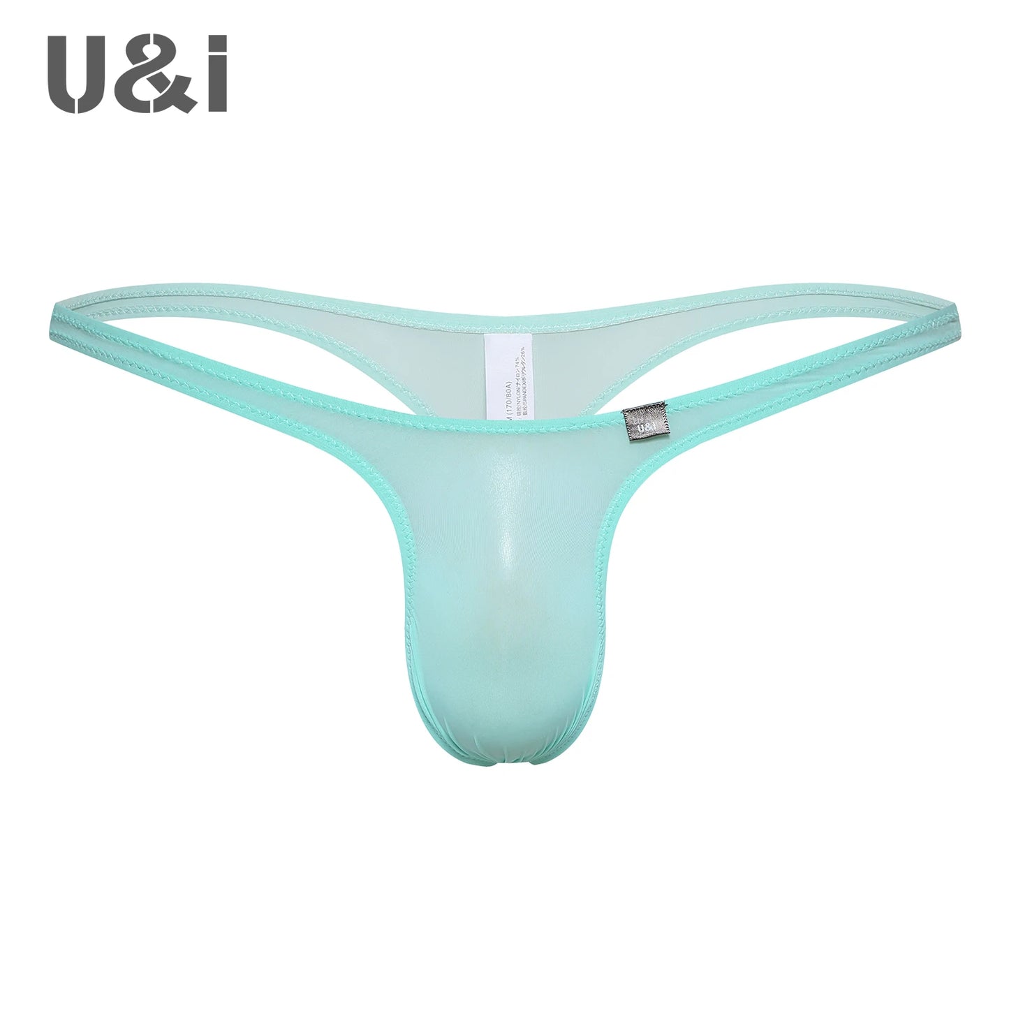 U＆I Men's Sexy Thong Underwear Ultra-Thin Micro-Transparent One-Piece Upward No Pouch Innerwear