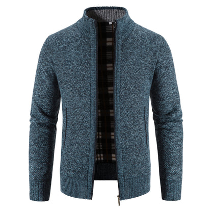 Men Sweater Jacket Winter Autumn Cold Coat Fleece Zipper Cardigan Soft Jumpers Turtleneck Warm Y2K High Quality Outerwear