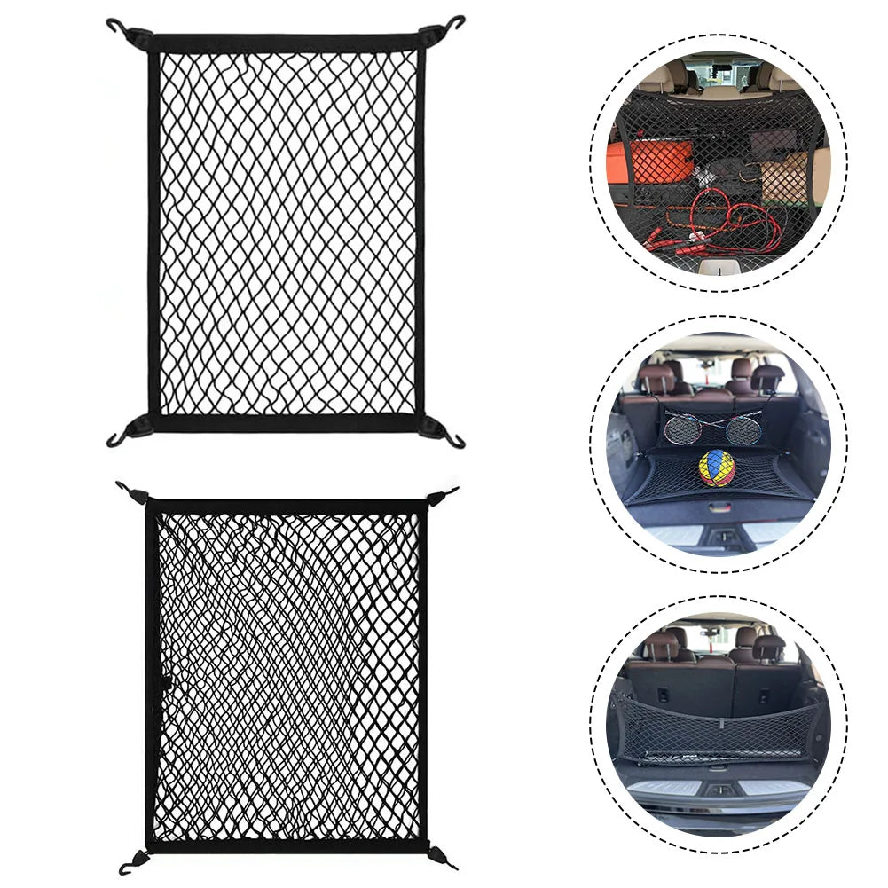 80*60cm Elastic Car Trunk Single And Double Layer Luggage Fixed Storage Net Cargo Organiser Interior Accessories