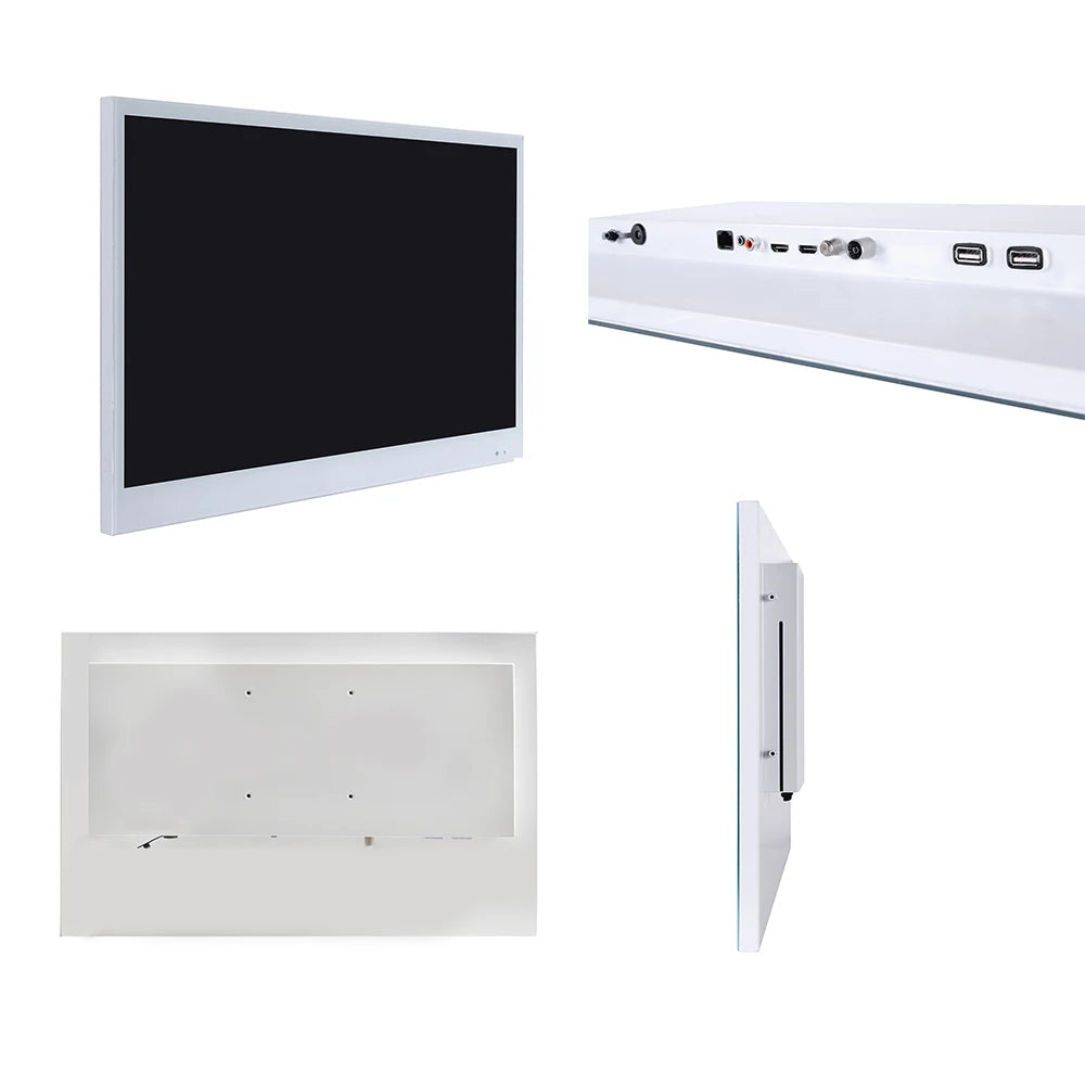 Souria 22 inches White Color Waterproof Bathroom SPA Hotel TV Built-in WiFi Bluetooth DTV Tuner Android IP66 Television