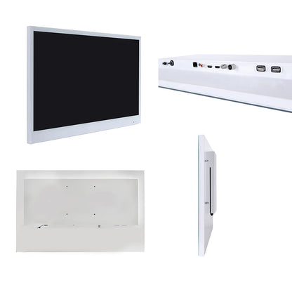 Souria 22 inches White Color Waterproof Bathroom SPA Hotel TV Built-in WiFi Bluetooth DTV Tuner Android IP66 Television