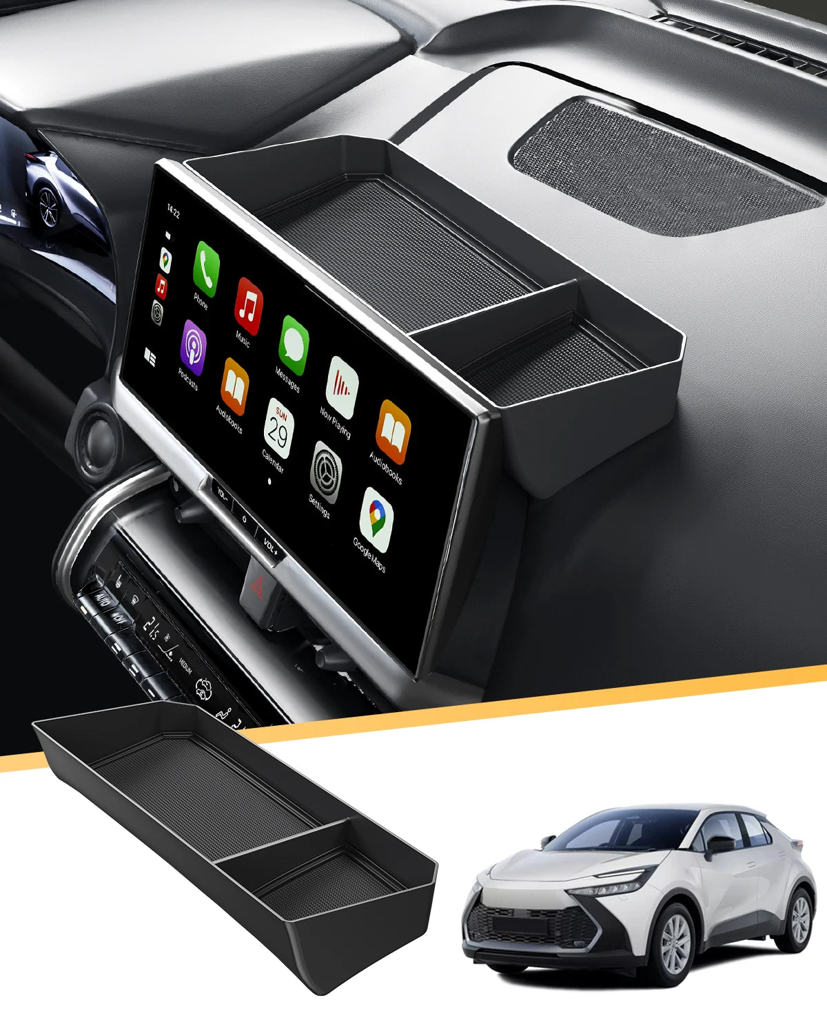 LFOTPP for Toyota C-HR Hybrid 2024 2025 2026 LHD Car Centre Console Storage Box Car Centre Console Tray Toyota C-HR Accessories