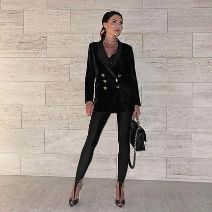 Talenza Women's Sexy Leggings Black Fashion Office Lady High-Waisted Skinny Trousers Autumn New Vintage Patchwork Female Pants