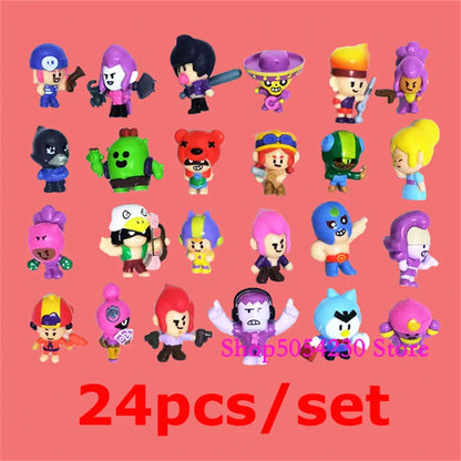 24pcs Anime Mini Figures Set Game Accessories Charms Poco Nita Cute Cartoon Heroes Home Decor Ornament for Birthday Present