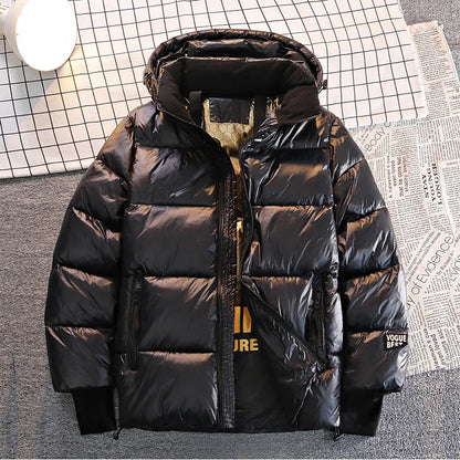 Winter Casual Down Warm Cotton Jacket Men Comfortable Fashionable Outdoor Warm Cotton Jacket Fashion Men  Hooded Cotton Jacket