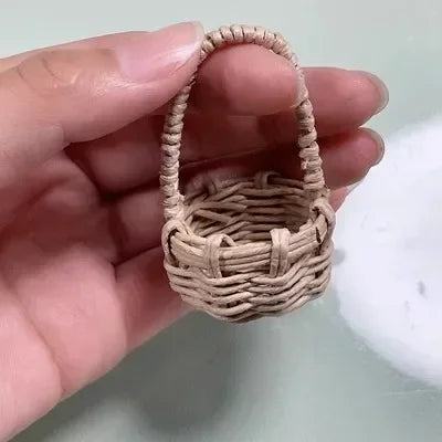 Dollhouse Handmade Mini Furniture Fruit Basket Vegetable Basket Food Play Model House Dollhouse Scene Kitchen Accessories