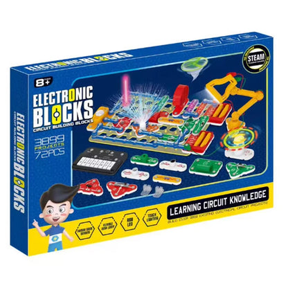 Puzzle New Circuit Electronic Building Blocks Scientific Experiment Education Children Assemble Toys Electronic Exploration 8+