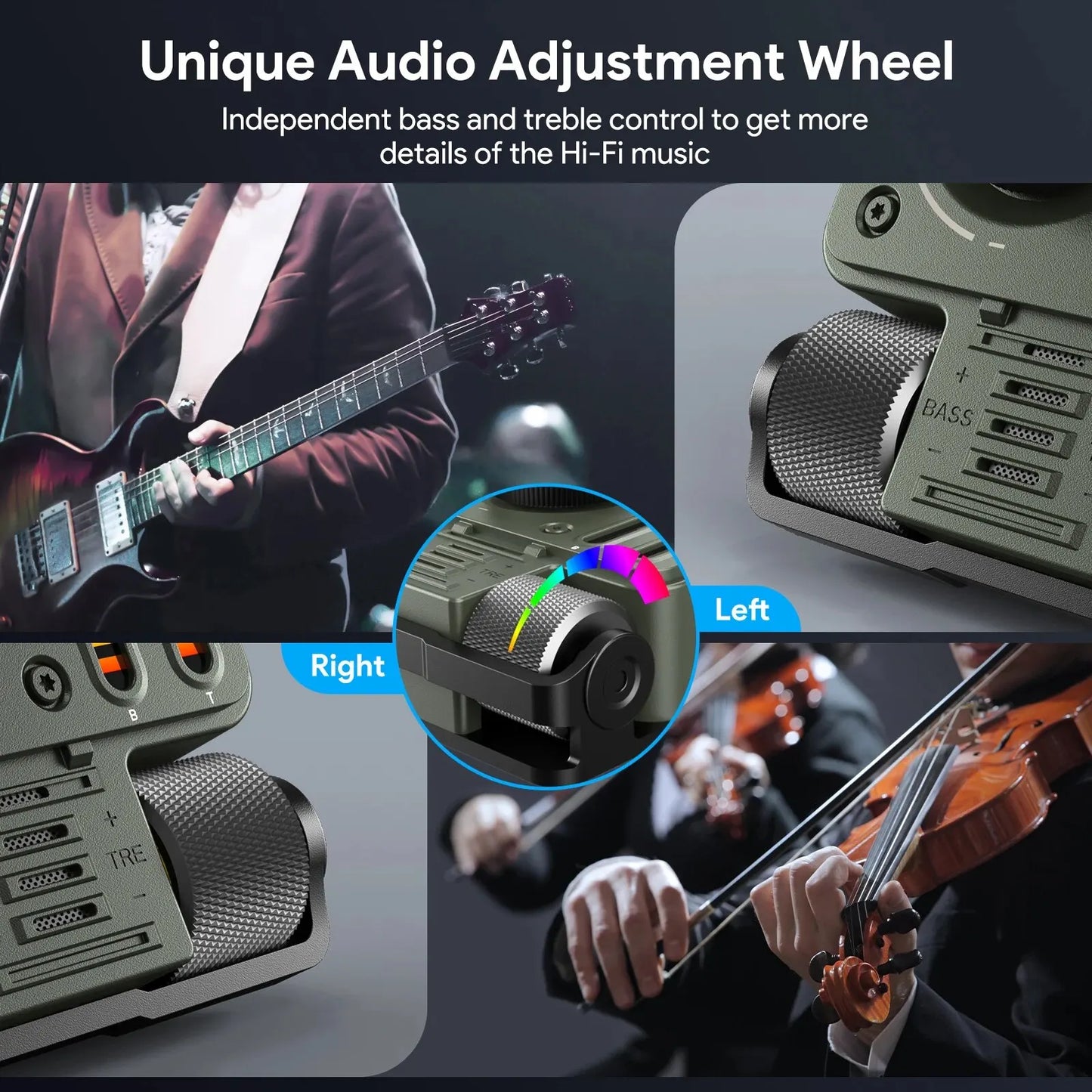 LENCENT Bluetooth 5.3 FM Transmitter for Car Adjustable Treble and Bass Sound Music Player Supports PD30W Fast Charging Car Kit
