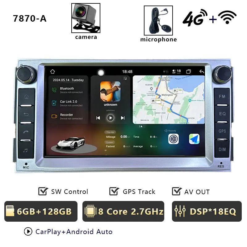CHSTEK Android 13 Car Radio For Hyundai Santa Fe 2007 2008-2012 Head Unit Carplay Bluetooth WIFI 4G GPS Multimedia Vedio Player