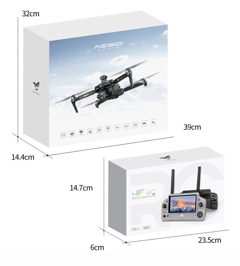 New AE60 Profesional GPS Drone With 8K Camera 3-Axis Gimbal 5G WiFi Brushless RC Quadcopter Screen Control Airdrop Security Dron