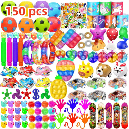 75/150Pack Fidget Toys Bulk, Party Favors for Kids, Treasure Box Toys for Classroom, Stocking Stuffers Goodie Bag for Boys Girls