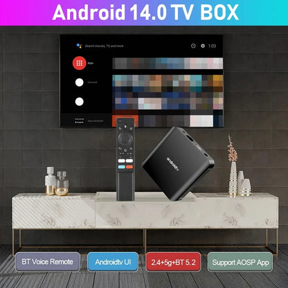 TV98 ATV Plus TV Box 8GB 128GB Android14 Allwinner H313 Quad Core 4G 5G Dual Wifi BT5.0 Smart Voice control HD 4K 8K TV Box iptv