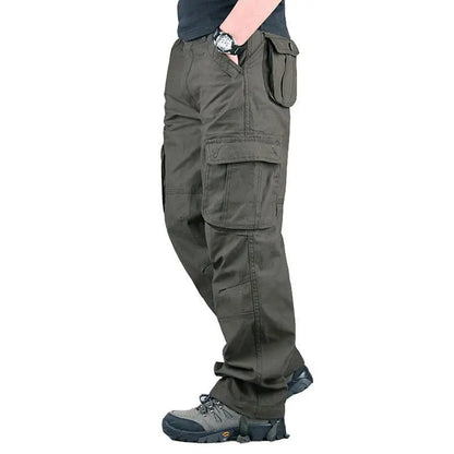 Hot Style, Fashionable, Multi-pocket Men's Work Trousers, Loose Pants, Plus Size Labor Insurance Casual Straight Pants