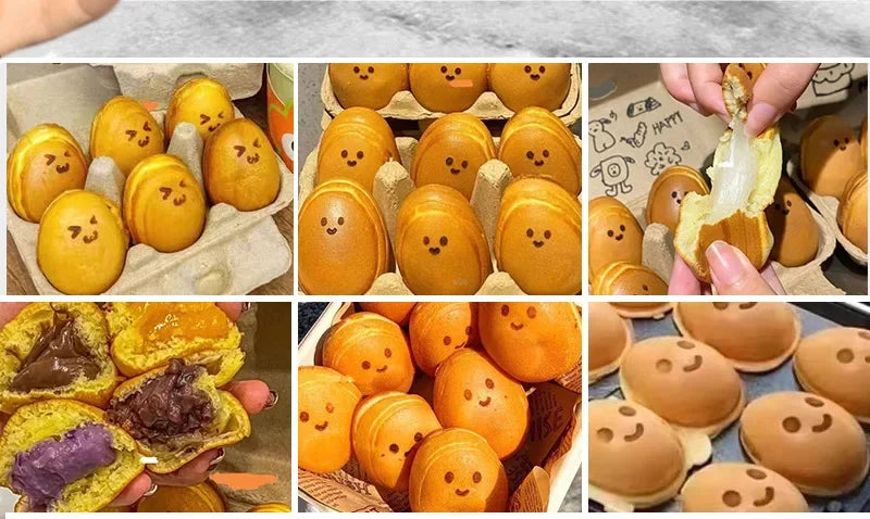 HomeWise FY-153 12 Eggs Waffle Machine Waffle Maker Bread Smiling Mold Street Snack Machine 110V 220V Electric/Gas Waffle Maker