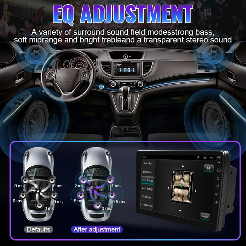 HIPPCRON 2Din 7"/ 9" Car Radio Android Multimedia Video Player Wireless Carplay Android auto Universal LINUX System Touch Screen