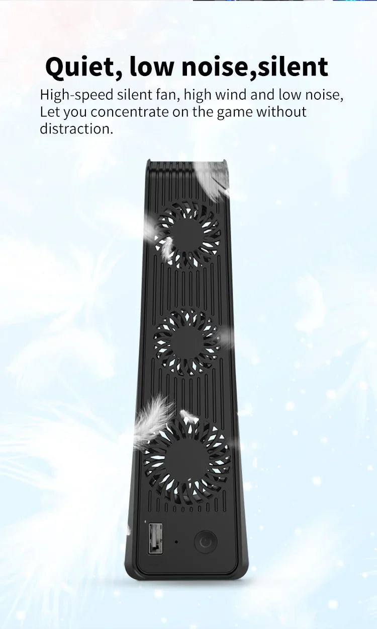 For PS5 Gaming Console Universal Cooling Fan PS5 Console Cooling Fan With LED Lights, Silent Noise Reduction Fan