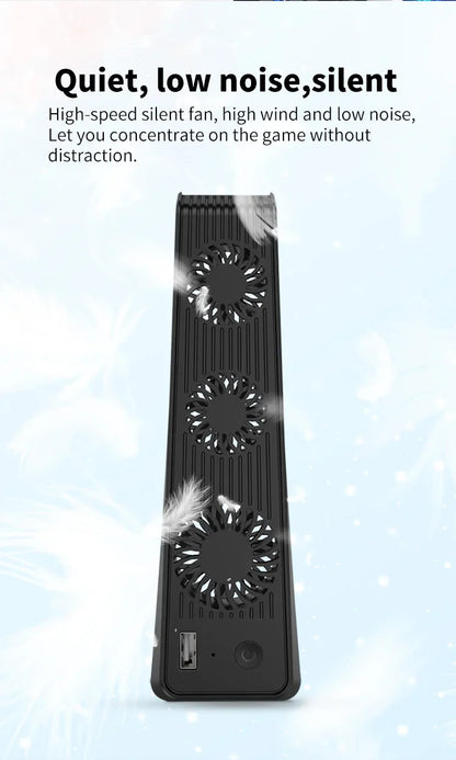 For PS5 Gaming Console Universal Cooling Fan PS5 Console Cooling Fan With LED Lights, Silent Noise Reduction Fan