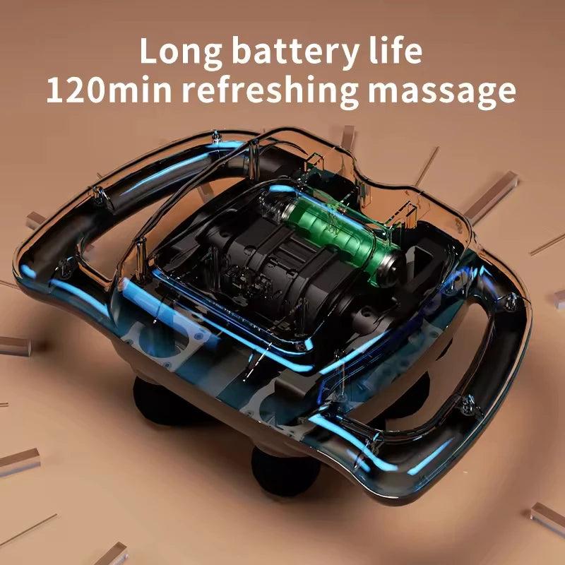 Muscle massager - High-frequency neck, shoulder and waist massager - Professional fascial massager with eight heads