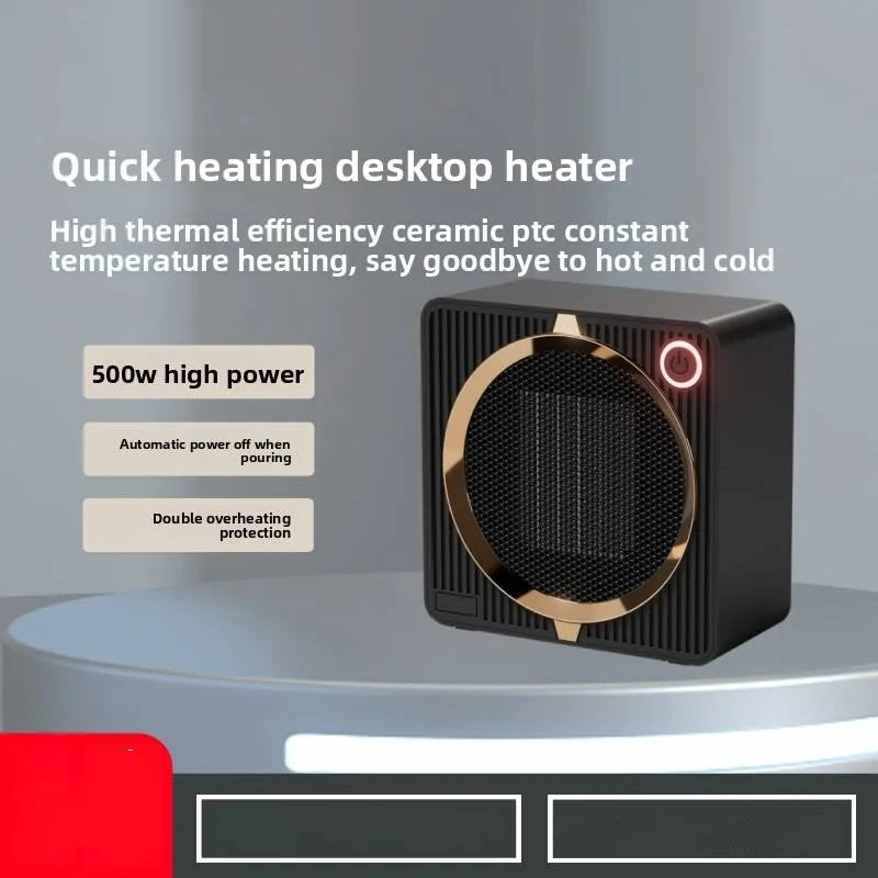 500W Compact Energy Saving Low Power Ceramic PTC Electric Heater Smart Fan Heater with Overheat Protection Fast Heating