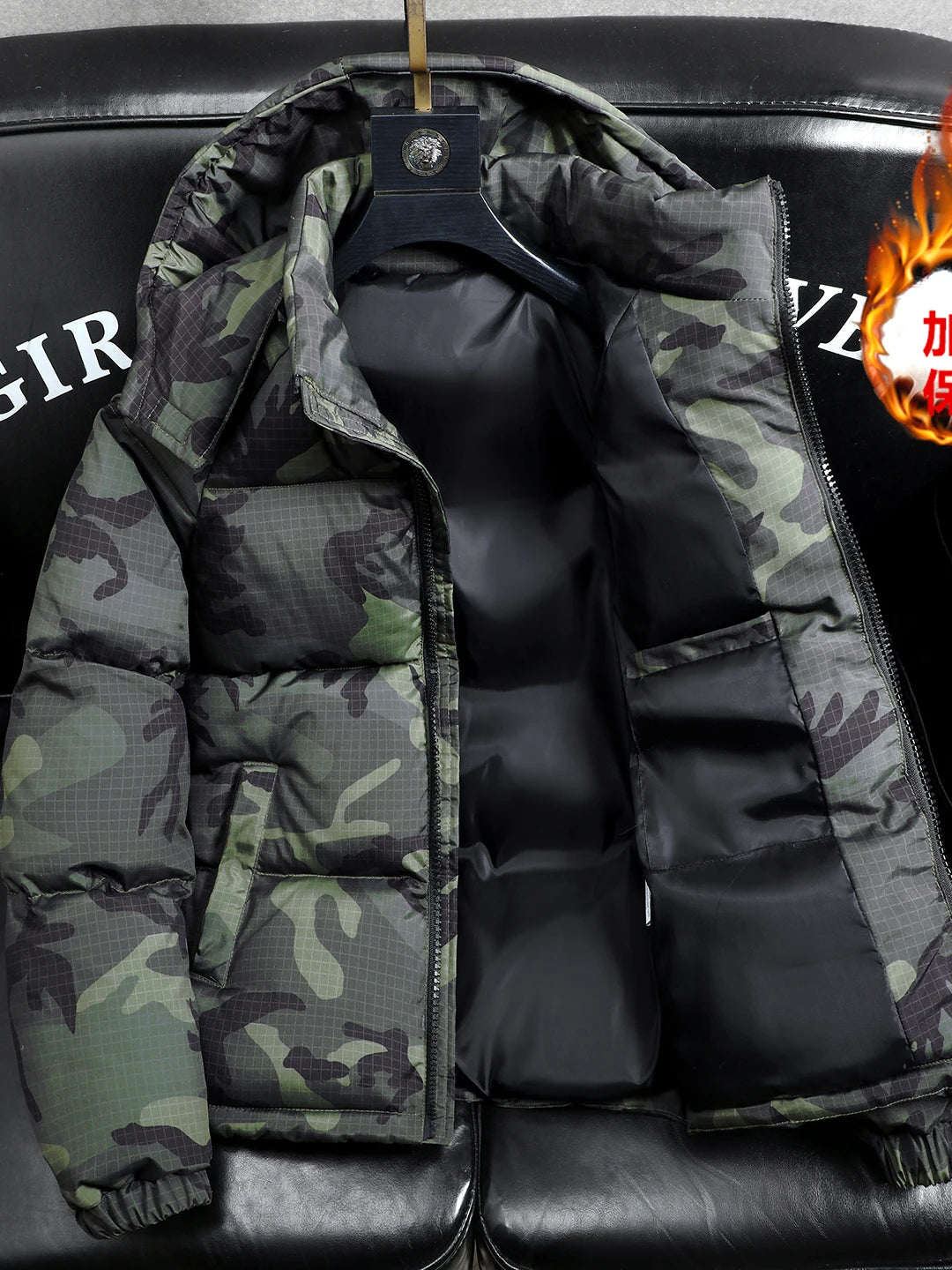 Men's Winter Camouflage Thickened Warm Detachable Hood Cotton Jacket Outdoor Fashion Cold Resistance Dirt Resistant Workwear