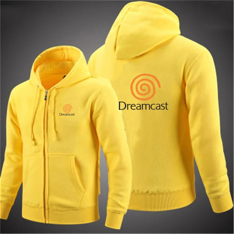 New Dreamcast Sega Autumn Men Sweatshirts Long Sleeve Jacket Hoodie Zipper Closure Jacket Male Hoodies Slim Fit Male Clothing