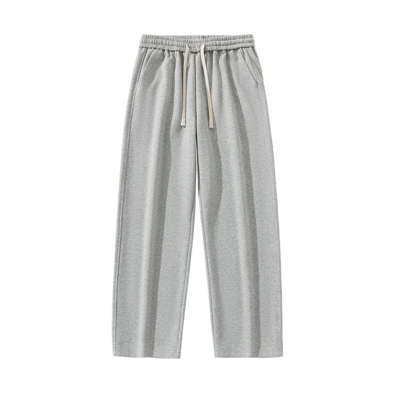 DUKEEN Heavyweight Fleece-Lined Straight Sweatpants for Men 2025 Basic Thick Warm Loose Fit Fall Winter Casual Long Pants