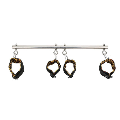 BDSM Bondage Kit Stainless Steel Extendable Spreader Bar Slave Handcuffs Ankle Cuffs Fetish Restraints Set Sex Toys for Couples