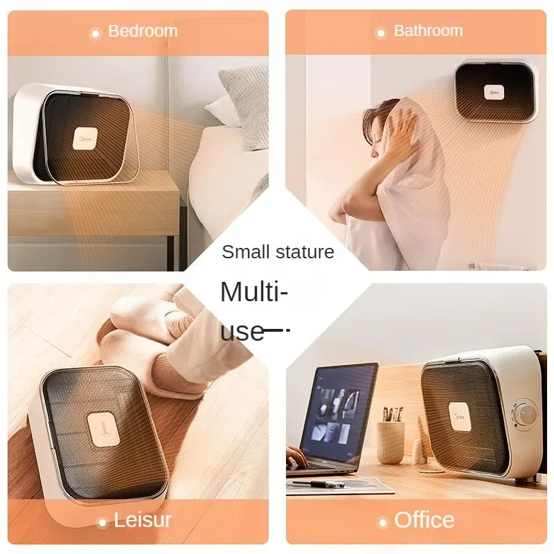 Midea Electric Heater Bathroom Heater Waterproof Fast Heating Energy-saving Electric Heater Small Sun Dual-Purpose Heating 220V