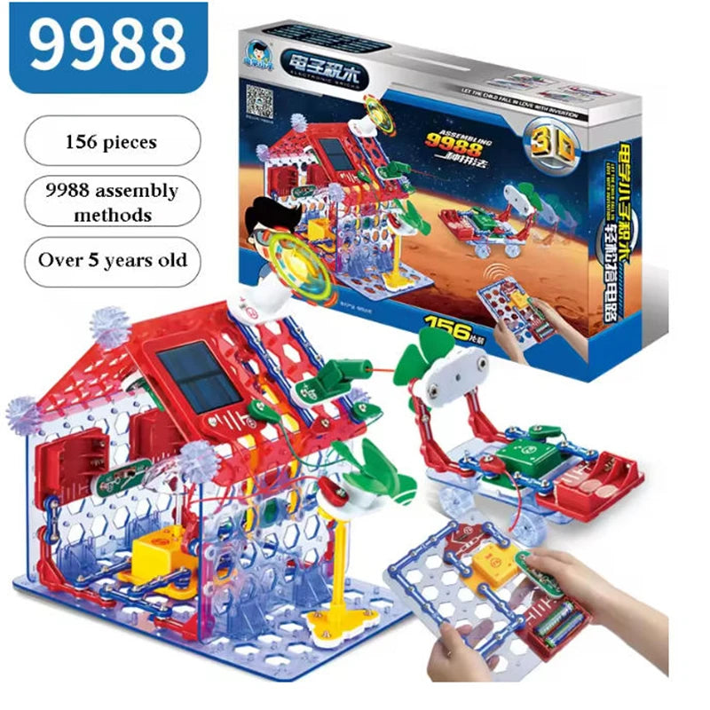Puzzle New Circuit Electronic Building Blocks Scientific Experiment Education Children Assemble Toys Electronic Exploration 8+