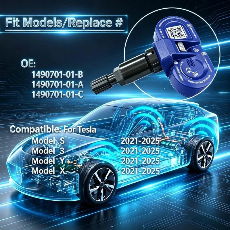 For Tesla Model 3 Y S X 2020-2024 Tire Pressure Monitor Sensors BLE Bluetooth TPMS Sensor Replaces 1490701-01-B 1490701-01-C