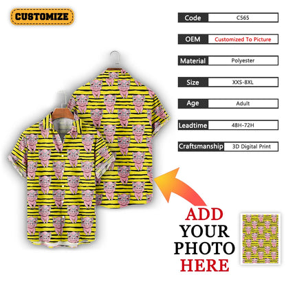 Custom Pattern/LOGO Hawaiian Men's Shirt Full Print Summer Short-sleeved Shirt Personalized Button Down Shirts Customized Gifts
