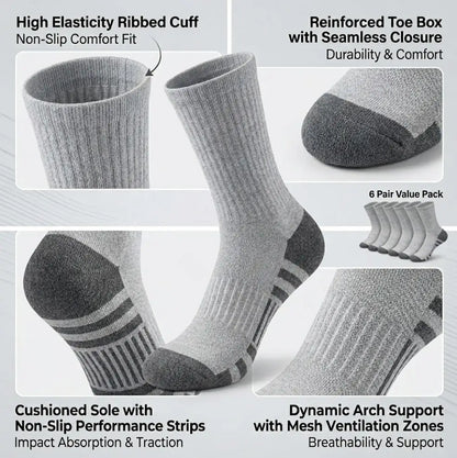INSELLE Men's Professional Sports Socks, Towel Bottom, Shock Absorbent, Buffer, Arch Protection, Odor proof, Sweat wicking
