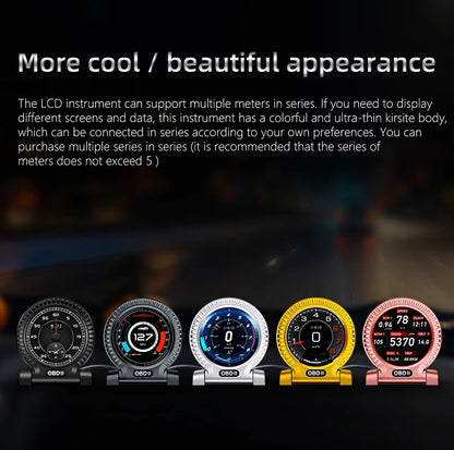 KWHUD HUD Head Up Display on Board Computer OBD2 Display Car Digital Speedometer Tacho Clock Oil Temperature Meters Turbo Gauges