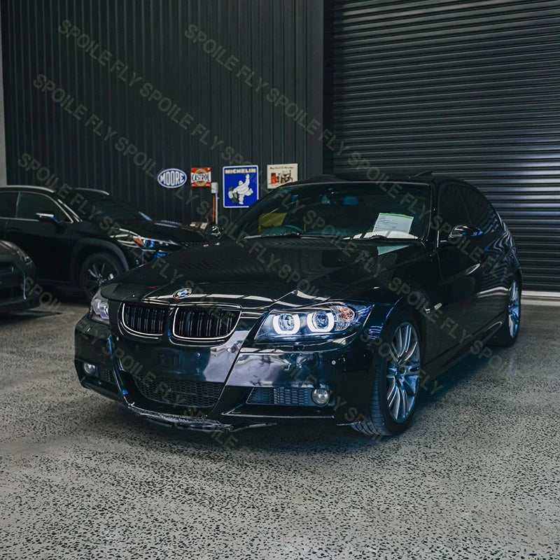 For BMW 3 Series 2005-2008 E90 E91 325I 328I 335I High Quality ABS Car Front LED Racing Grills Body Kit Grille Glossy Black